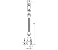 Open Body Clevis and Socket Turnbuckle - 2