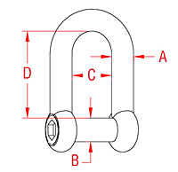 316 Stainless Steel Straight D Shackles - 2