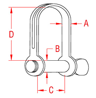 304 Stainless Steel Stamped D Shackles with Screw Pin - 2