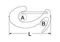 Dimensional Drawing for Wire Lever Open End Snap