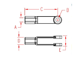 Adjustable Yoke End 1/2-13 NC Thread And 1/2 Inch Diameter Thru-Hole 1 EA