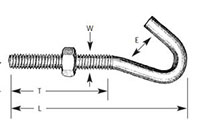 Stainless Steel Machine Thread Screw Hooks with Nut