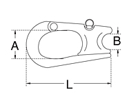 Dimensional Drawing for Rope Sheet Snap Shackle