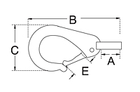 Dimensional Drawing for Fixed Eye Hook