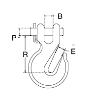 Dimensional Drawing for Clevis Grab Hook