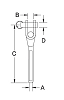 Dimensional Drawing for Swage Toggle