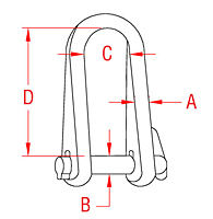 316 and 17-4 PH Stainless Steel Long Shackles with Key Pin - 2