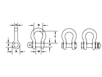 Dimensional Drawing for CM® Alloy Anchor Shackles