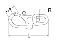 Dimensional Drawing for Eye Swivel Snap Shackle