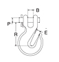 Dimensional Drawing for Clevis Grab Hook