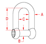 316 Stainless Steel Straight D Shackles - 2