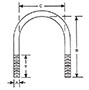 Round Bend Long Tangent U-Bolt with 4 Nuts - 2