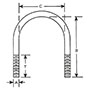 Type 304 Stainless Steel Round Bend U-Bolts - 2